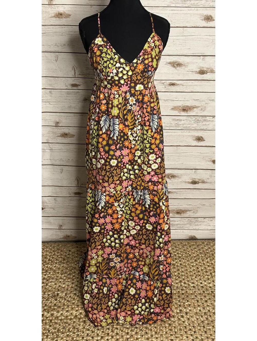 Mossimo Supply Co multicolored floral cotton empire waist maxi dress